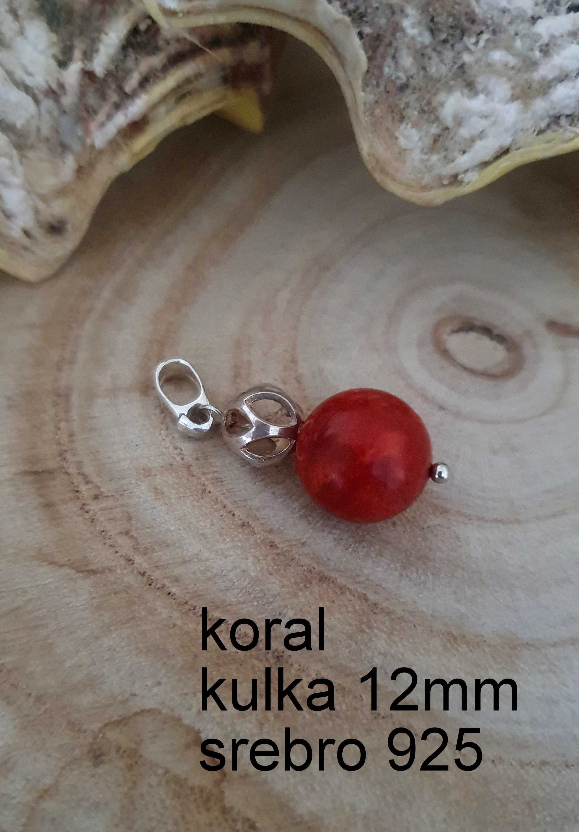 wisiorek koral srebro 925 handmade