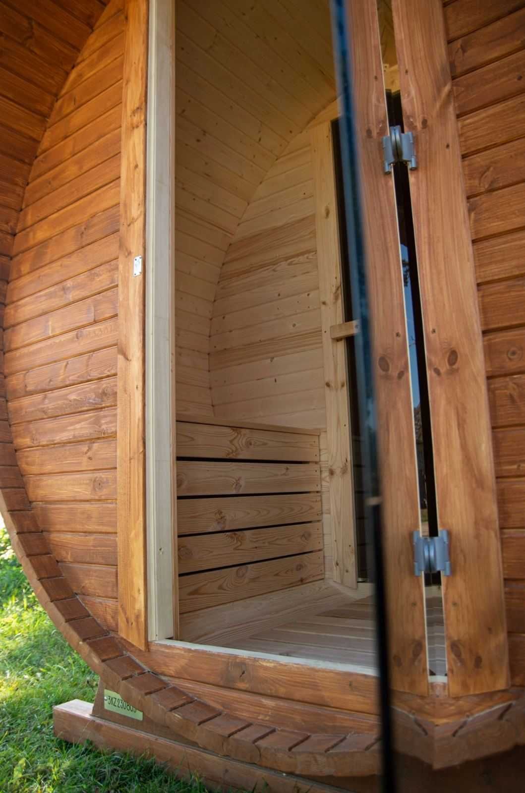 Sauna 3,4m Przebieralnią i Daszkiem, Gotowa, Dostawa 24h, Bania