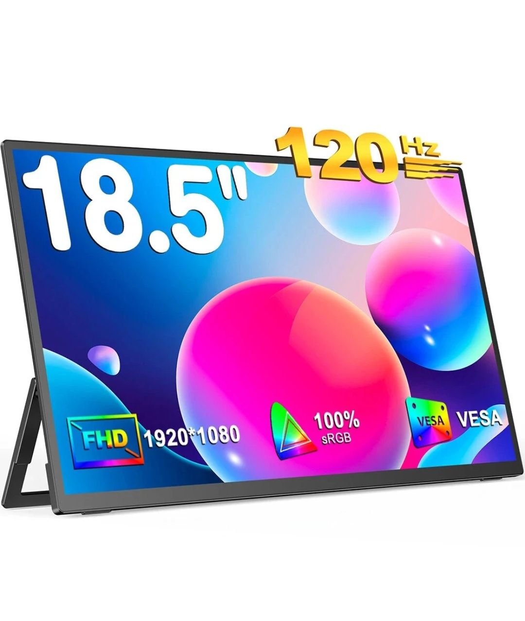Monitor portátil 18,5 polegadas 120Hz FullHD Hdr IPS Gaming NOVO