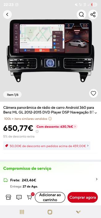 Carplay android para mercedes ML, GL de 2012 a 2015