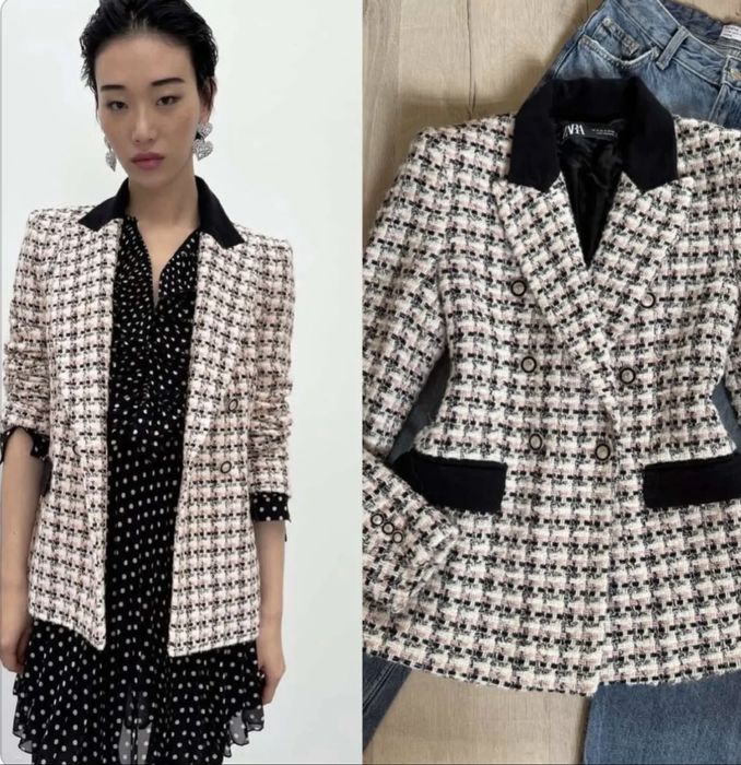 Жіночий твідовий жакет zara