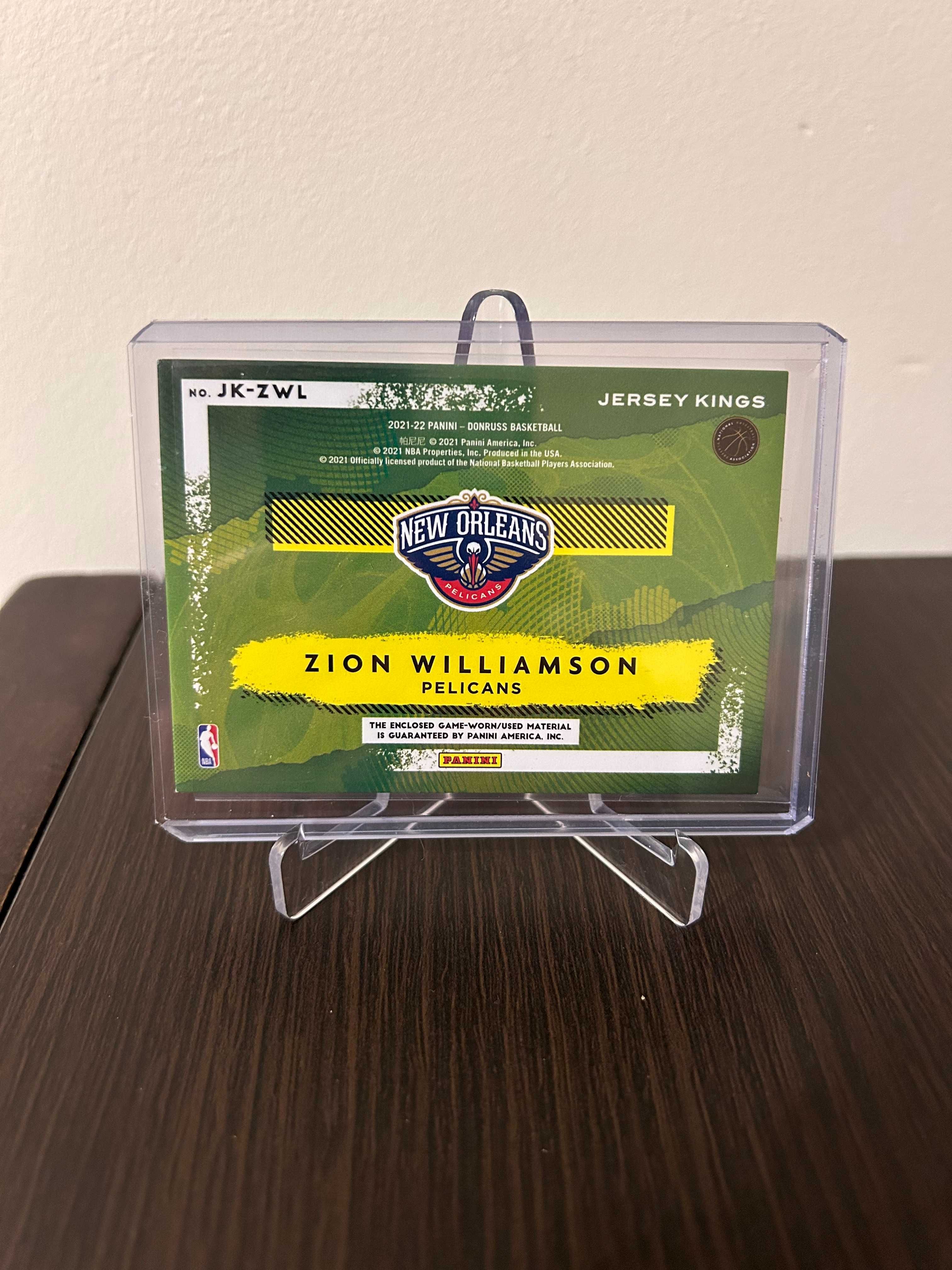 Zion Williamson 2021/22 Donruss Jersey Kings Jersey Relic