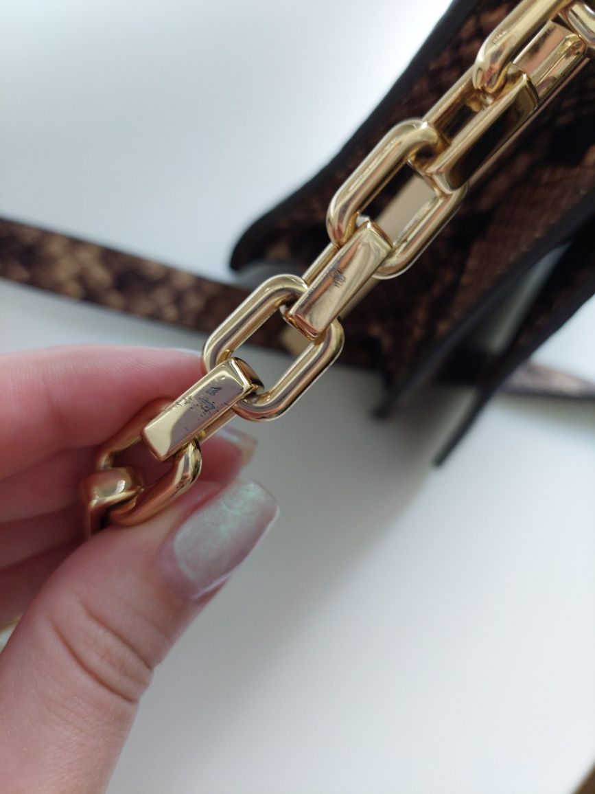 michael kors brinkley md python embossed leather cross-body