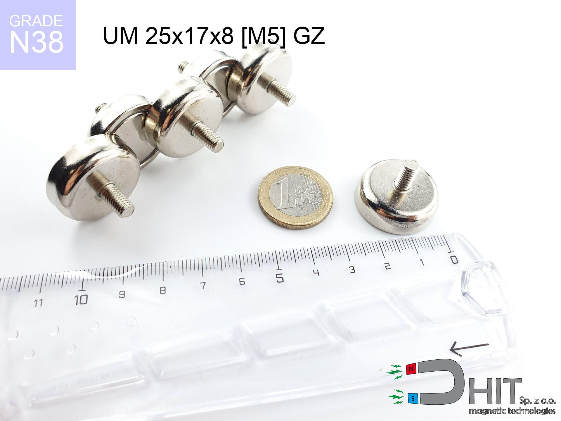 UMGZ 25x17x8 [M5] GZ [N38] - mocny magnetyczny uchwyt gwint 1 szt.