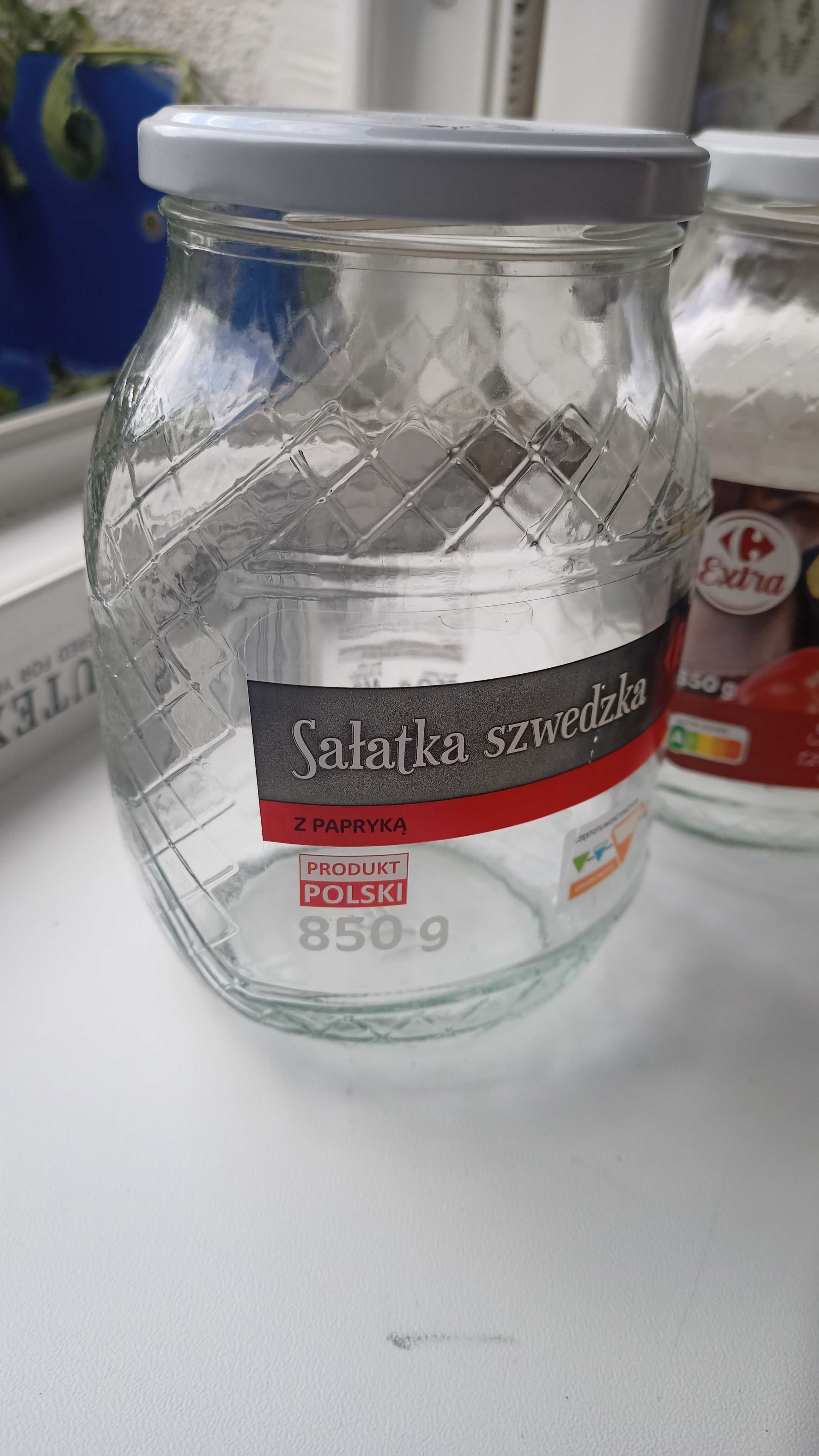 Słoiki po przetworach Carrefour Extra 0,8 L + gratis wieczka