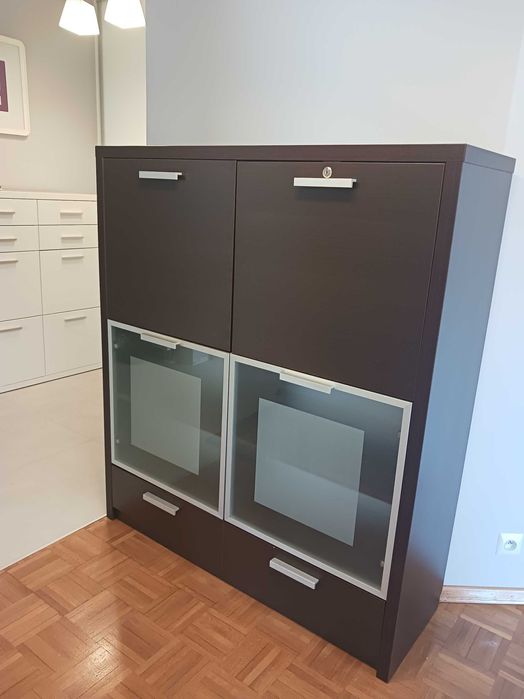 Szafka, komoda, witryna brąz - wys.140, szer.122,gł.40cm