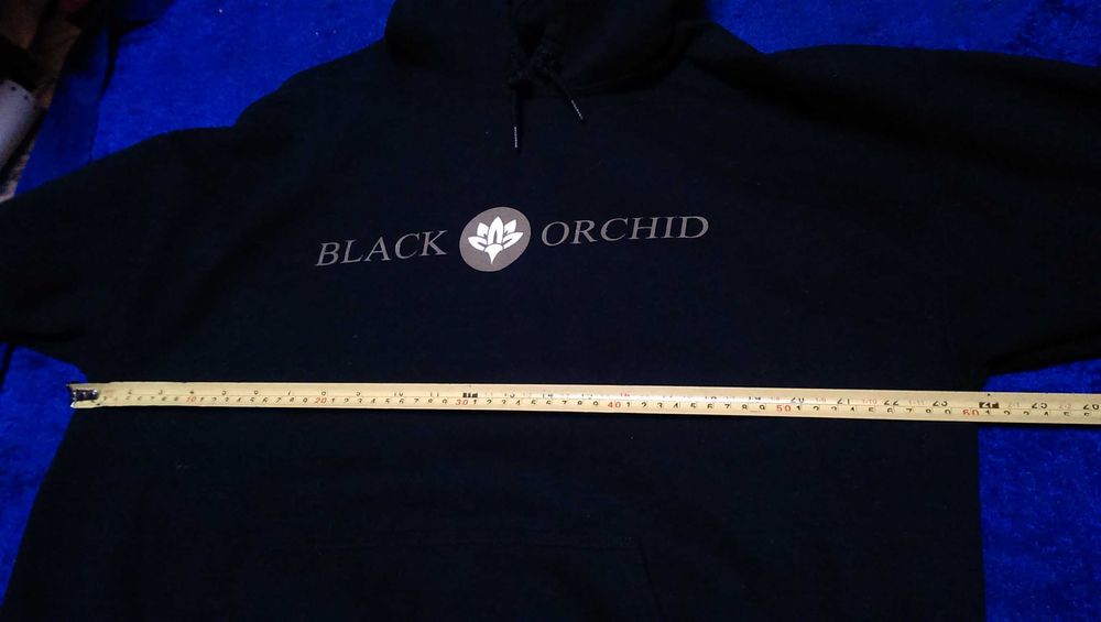 Черная толстовка с капюшоном - Балахон Gildan Heavy Blend размера L-XL