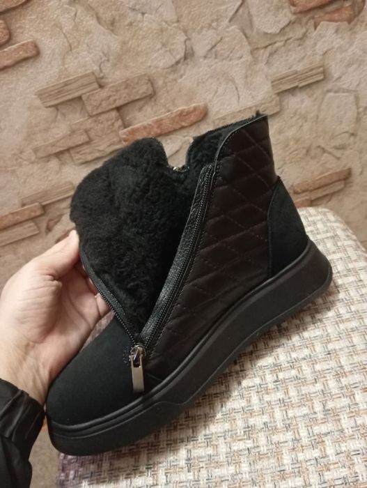 Черевики зимові натуральна шкіра-замш-вовна
