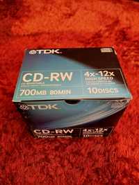 Płyty CD-RW 10 szt w opakowaniu /TDK / NOWE