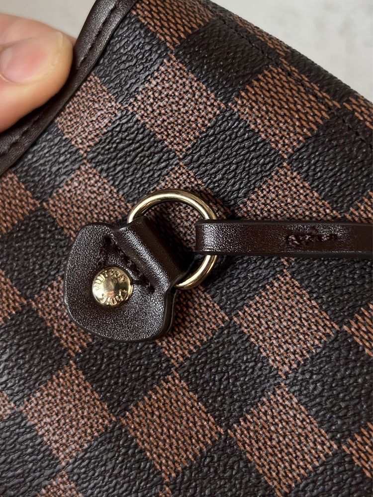 Сумка шоппер кожа и канва Louis Vuitton оригинал новая номерная
