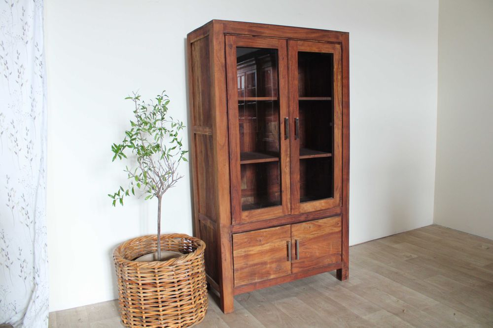 Komoda witryna kolonialne egzotyczna drewniana