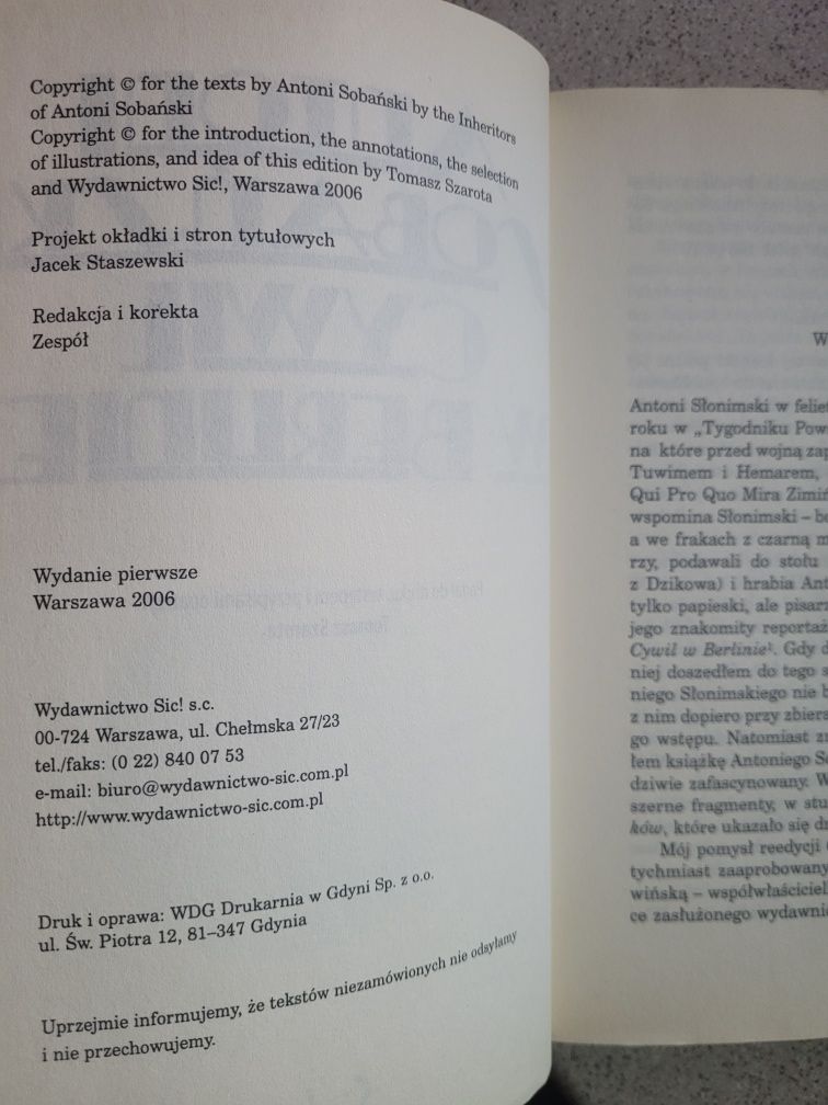 Antoni Sobański Cywil w Berlinie 2006 Sic!