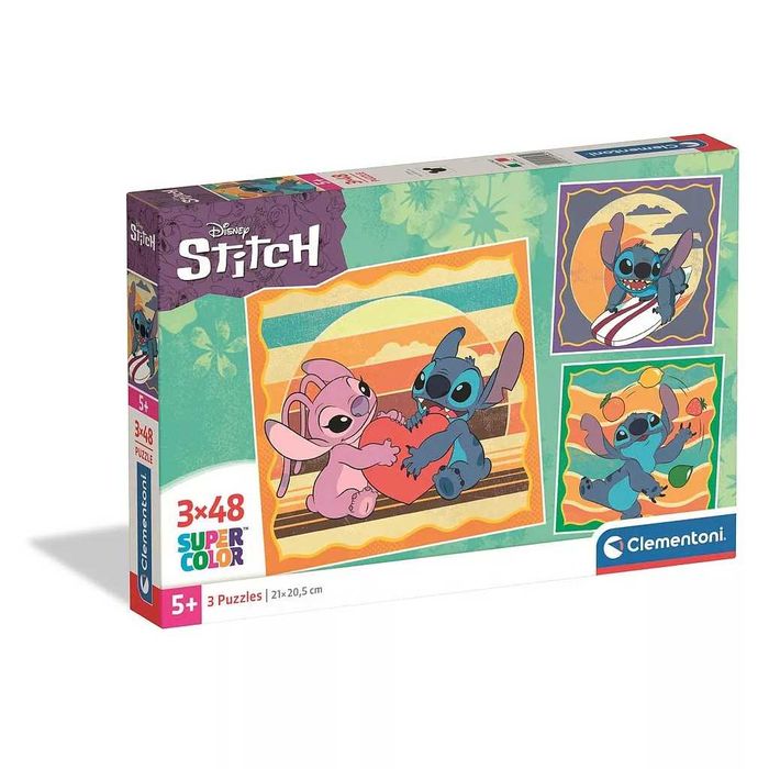 Puzzle Clementoni Disney Stitch SuperColor 21x20,5cm 3x48 peças