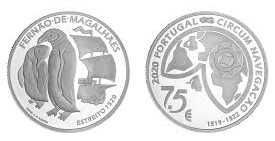 Moeda prata Proof Fernão de Magalhães - o Estreito