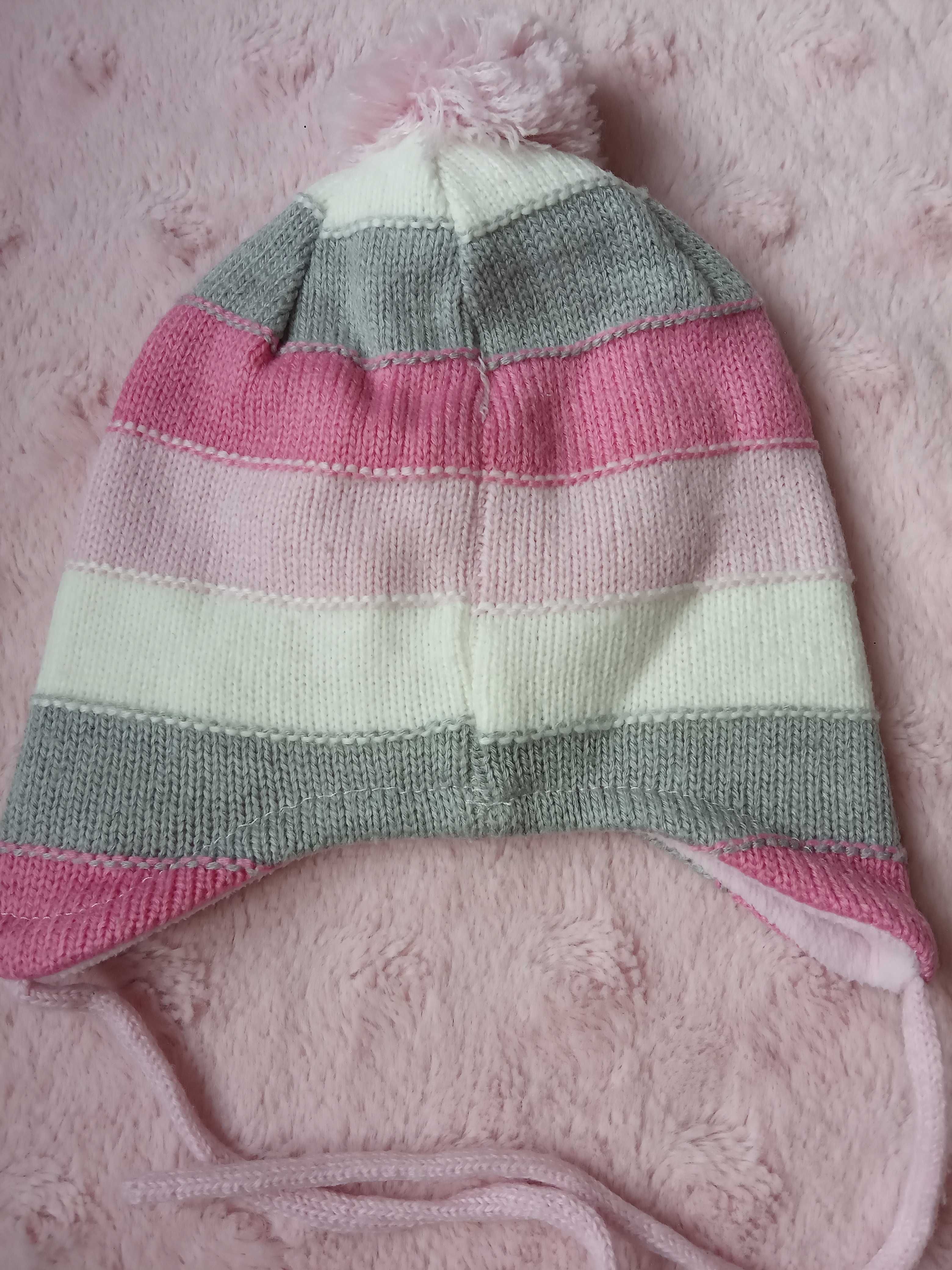 Czapka przejściowa/ zimowa dla dziewczynki, r. 40/42