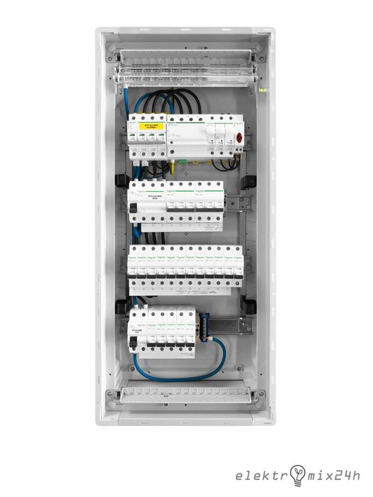 Skrzynka wnękowa kompletna z zabezpieczeniami 4x12 modułów Hager Volta