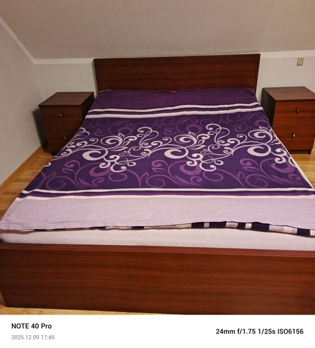 Łóżko sypialniane, meble, szafki,LED