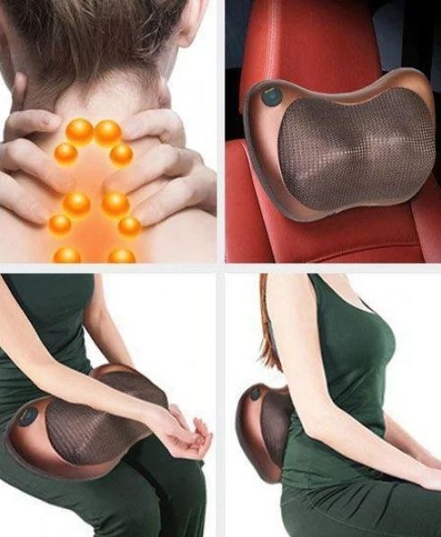 Массажная подушка Massage pillow массажер для спины и шеи 8 роликов
Ма