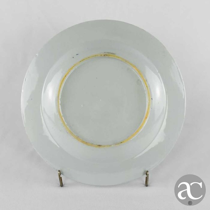 Prato porcelana China, Família Rosa, Dinastia Qing Qianlong séc. XVIII