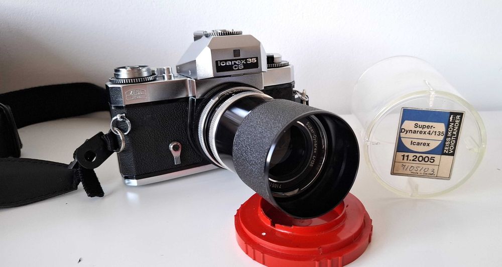 Zeiss Ikon Icarex 35CS (1968), 5 Lentes Zeiss/Voigtländer e acessorios
