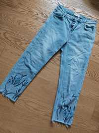 Reserved spodnie z haftem 7/8 mom jeans rozm 38