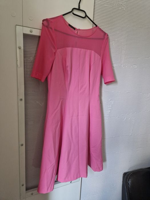 Różowa bawełniana Sukienka imprezowa/wieczorowa Mohito rozmiar s