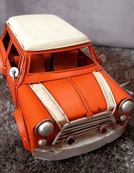 Mini Cooper 27 cm Vintage Coleção Carro em Metal