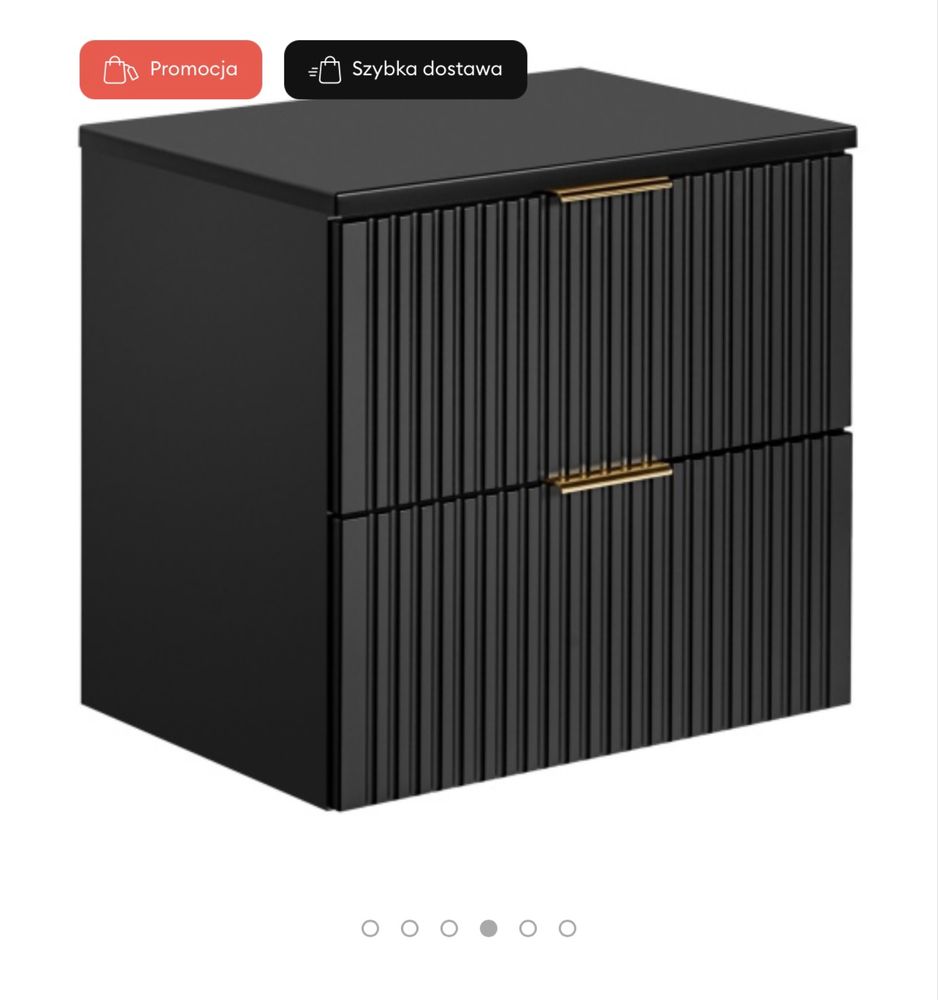 Szafka pod umywalkę Adel Black 60cm bez blatu