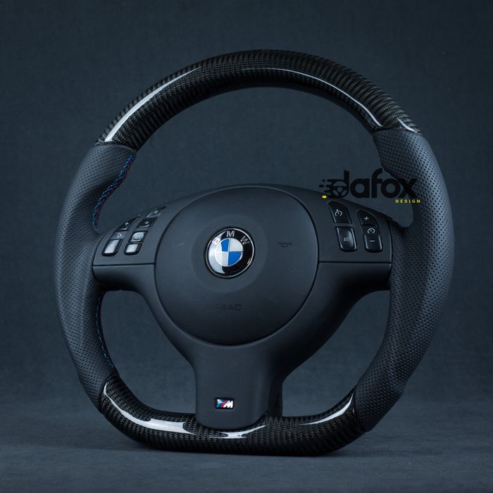 Kierownica BMW E46 M3 E39 M5 E53 Carbon ścięta modyfikacja dafox