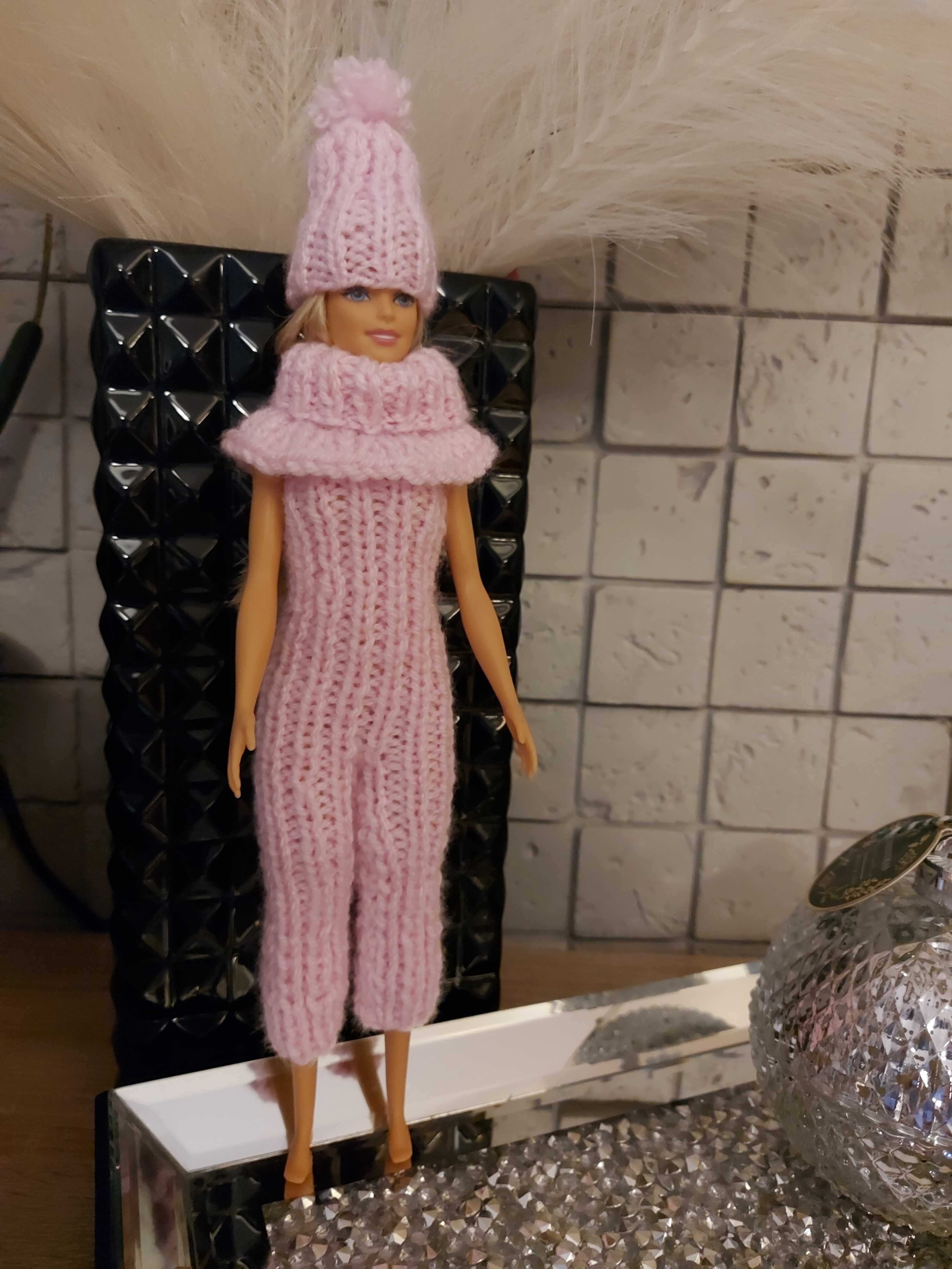 Barbie kombinezon komin czapka pompon zestaw