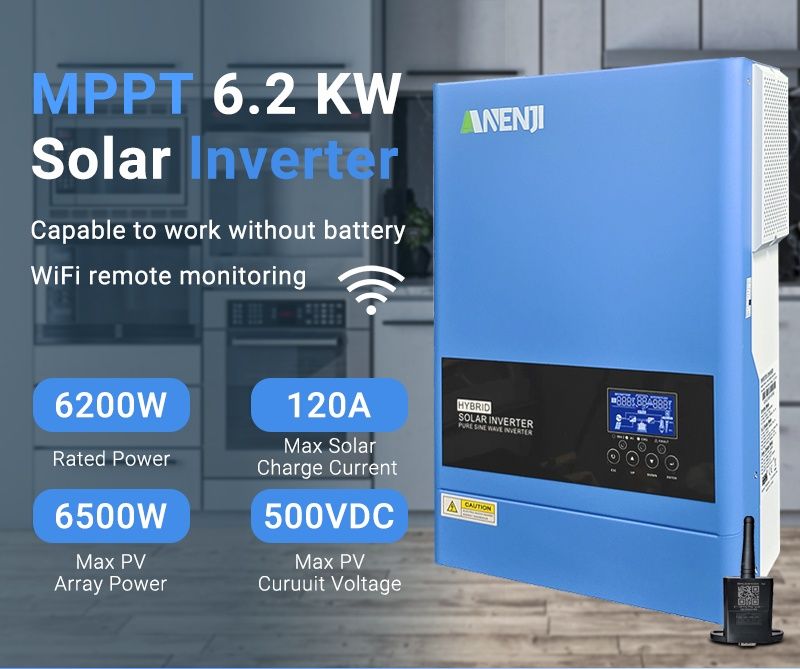 НАЯВНІСТЬ! Гібридний інвертор Anenji/Easun 6.2 kw 48v+wifi. Дуже тихий