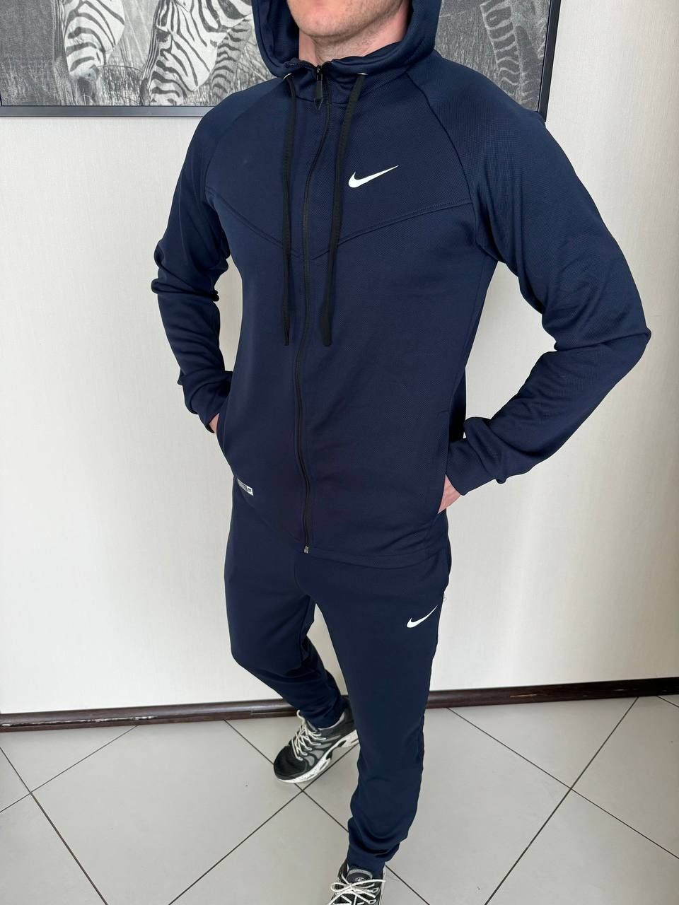 ХИТ 2024 • Мужской спортивный костюм Nike Dri-fit синий кофта и штаны