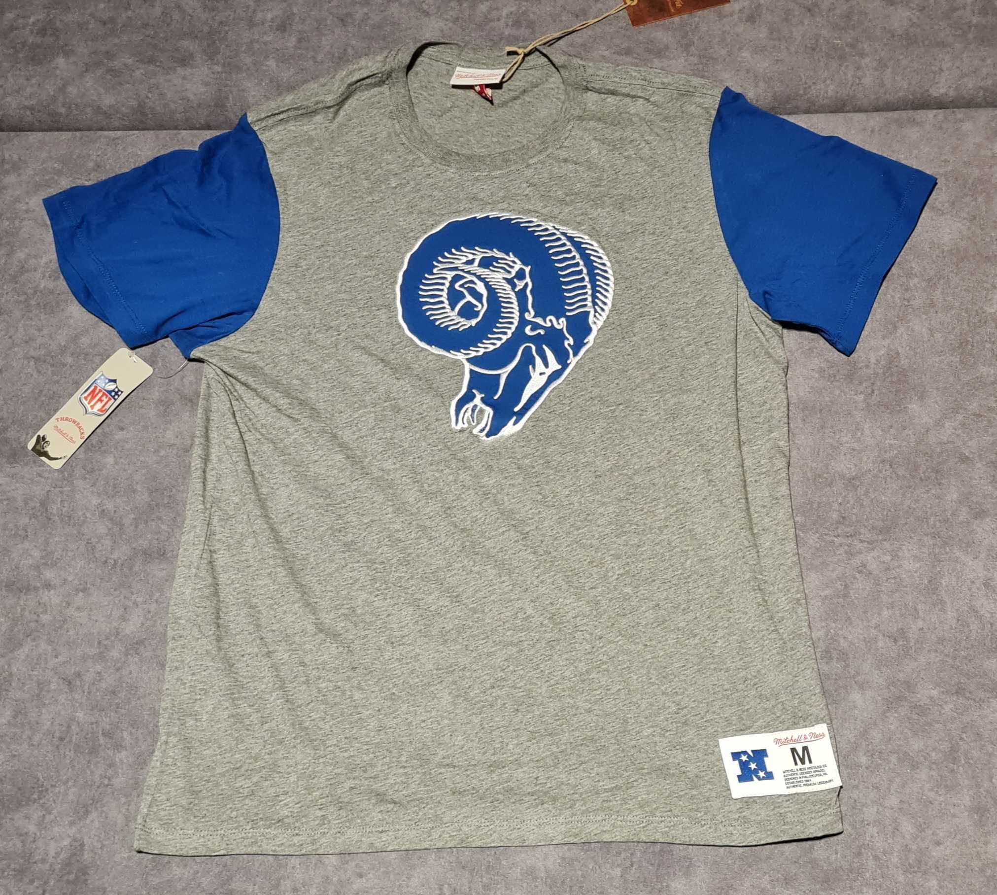 Nowy Świetny T-shirt Mitchell & Ness NFL Los Angeles Rams - rozmiar M