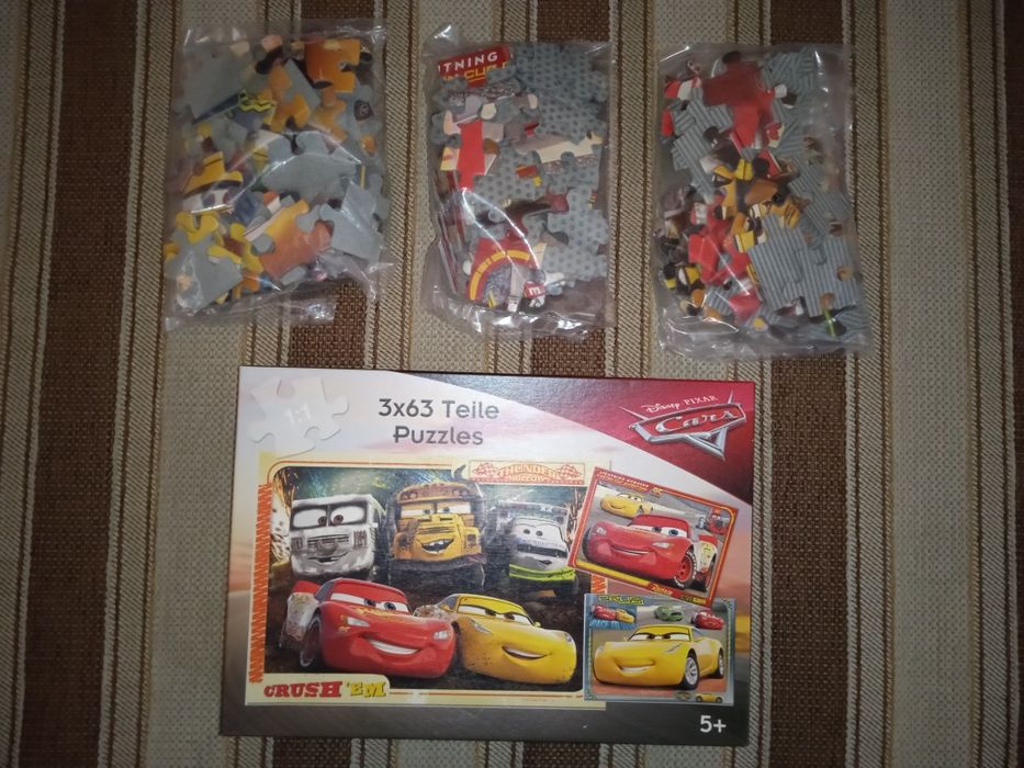 Пазли 3в1 Тачки/Cars/Німеччина/пазлы/Блискавка Маквін/Молния Маквин