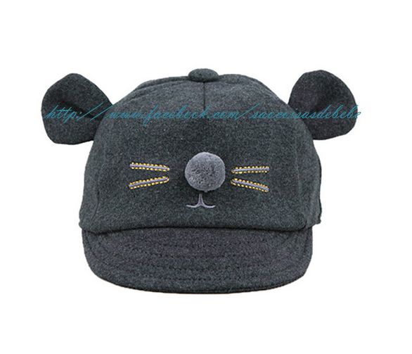 Gorros Menino/Bonés Bebé (Mickey/Urso/Gato)