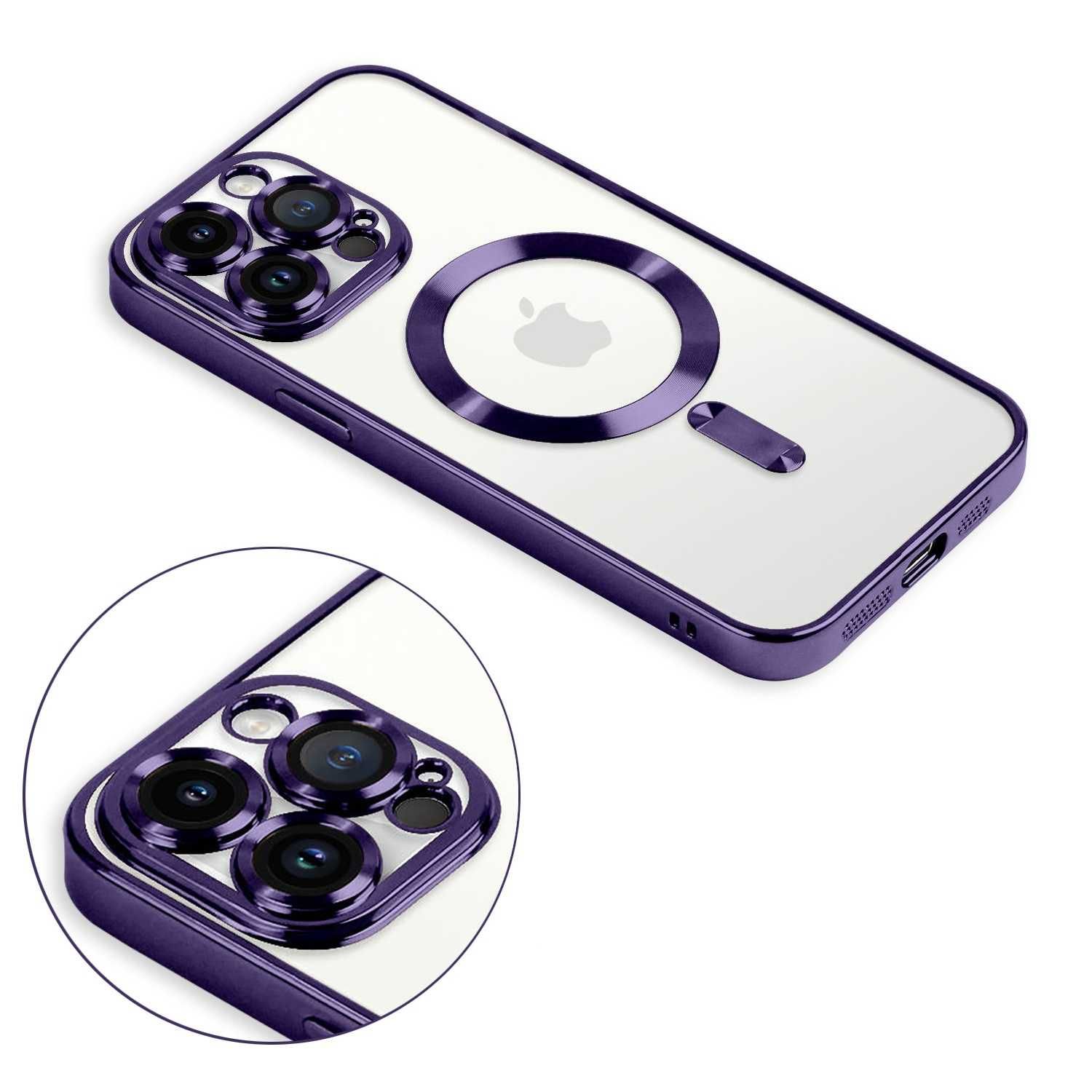 Etui Plecki do Iphone 13/14/15 Plus Pro Max Magnetyczne Ciemna Purpura