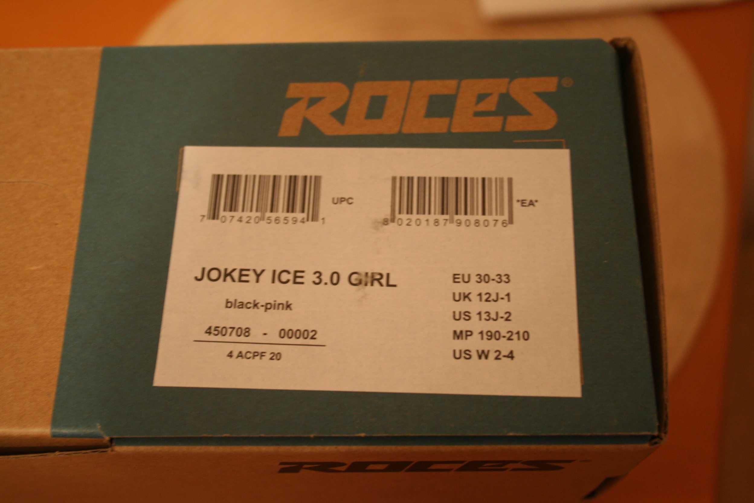 Łyżwy Roces Jokey Ice 3.0 Girl czarno-różowe jak nowe rozmiar 30-33