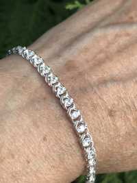 Женский серебряный браслет  «Арабка с камнями», серебро 925 проба