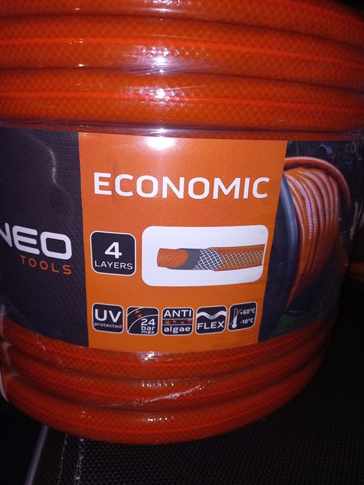 Duży 50 m Wąż ogrodowy NEO Economic 1/2" 4-warstwowy wąż elastyczny