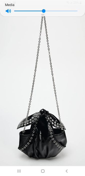 Torebka Zara mini torebeczka łańcuszek kolekcja damska czarna nity tkm