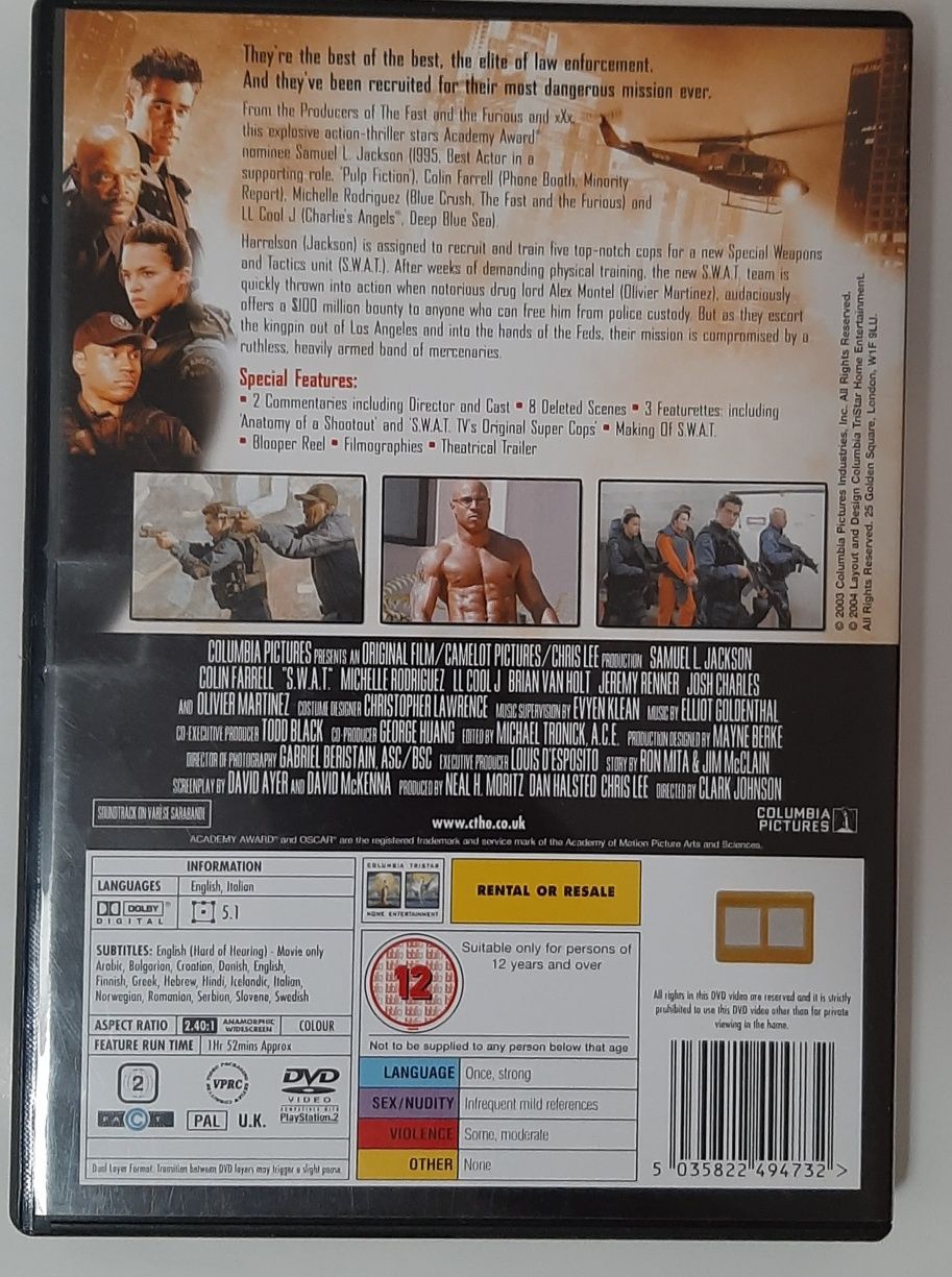 SWAT DVD Colin Farrell Samuel L. Jackson