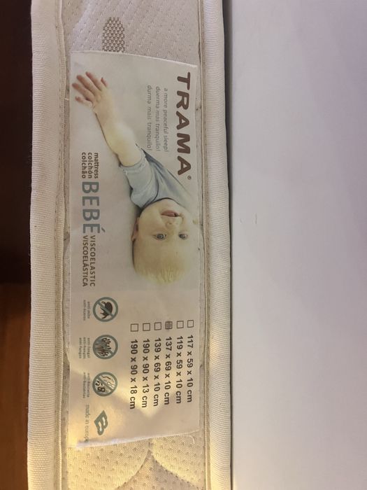 Colchão Trama para camas 140x70. Medidas do colchão 137x69