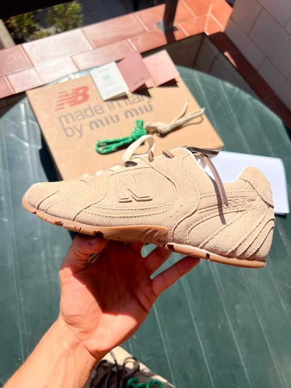 Buty Miu_Miu_530_SL_Ecru_suede sneakersDamskie i Meskie Rozmiar 40