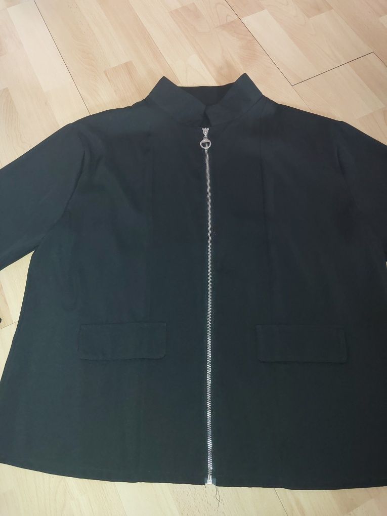 Czarna lekka kurtka ala zakiet piękny r 48 4xl plus size duży