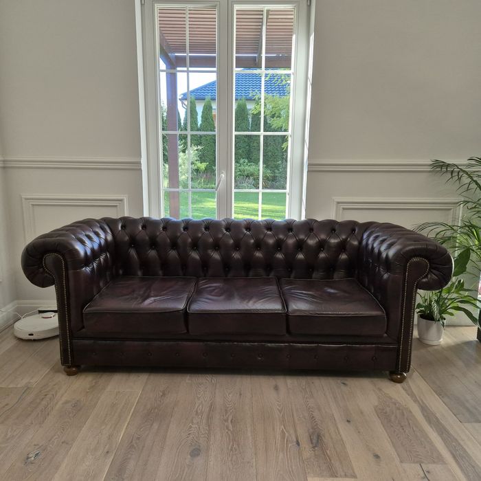 Sofa skórzana Chesterfield 3os