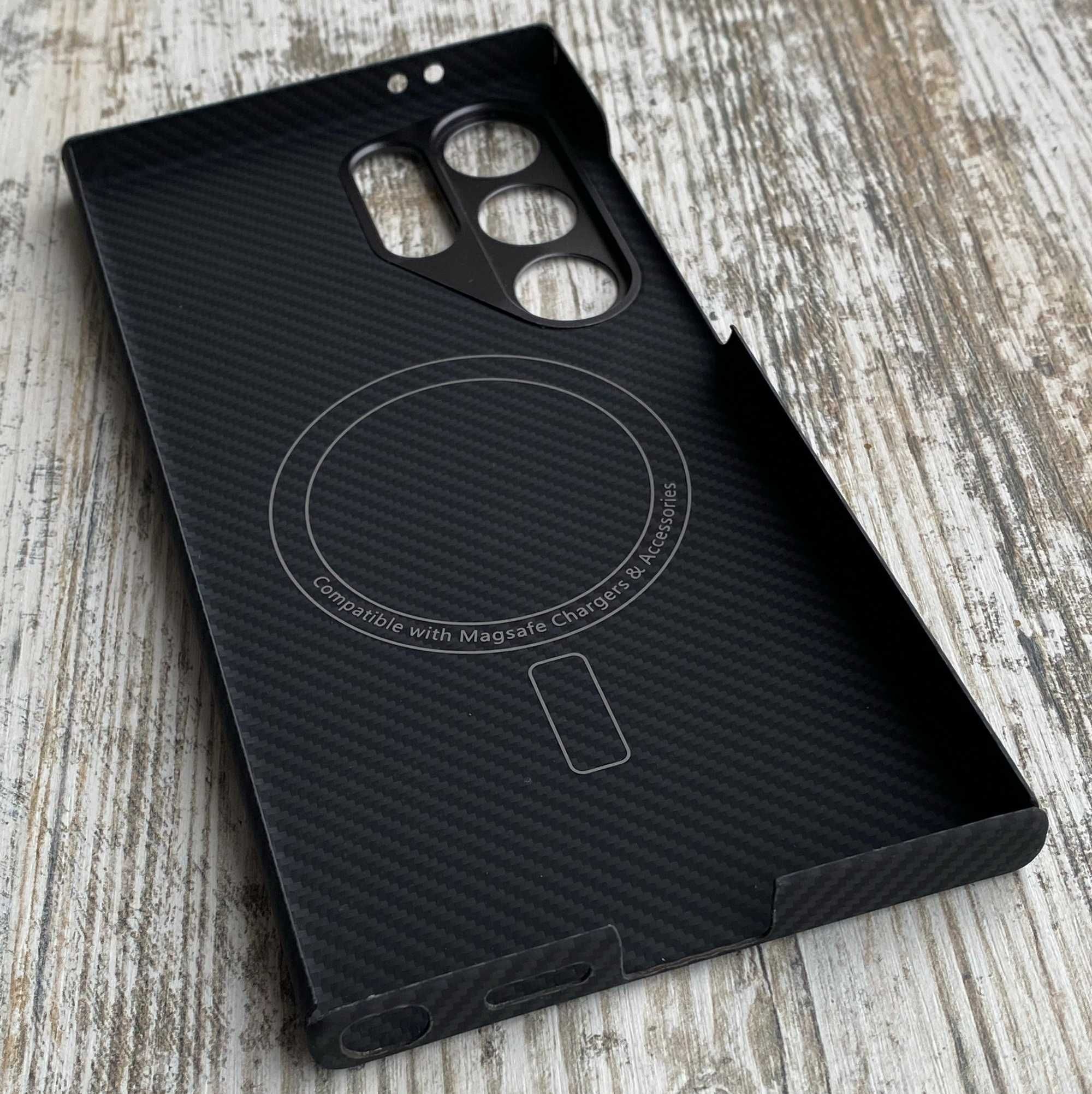 Карбоновый чехол Premium Slim Carbon для Samsung S24, Ultra, Plus
