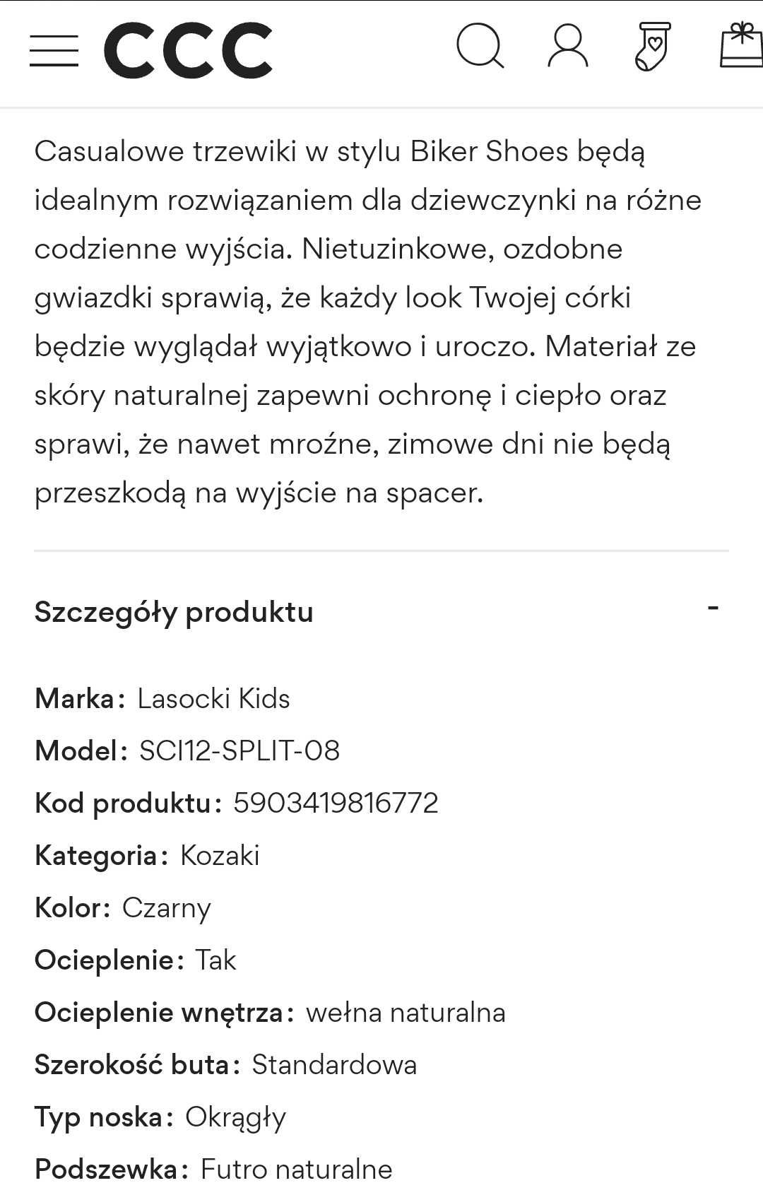 Kozaki/Botki Lasocki Kids r. 29 skóra, czarne