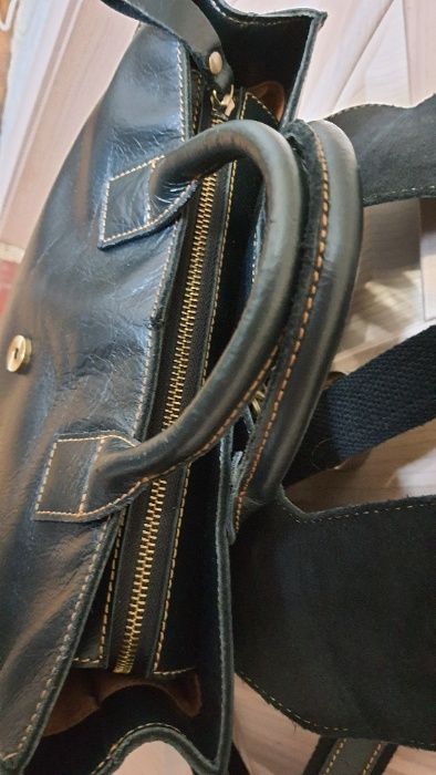 Рюкзак, сумка-мессенджер,  портфель из натуральной кожи Grazy horse