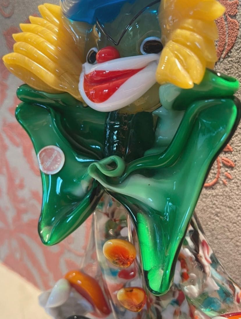 Palhaço vintage em cristal de Murano italiano