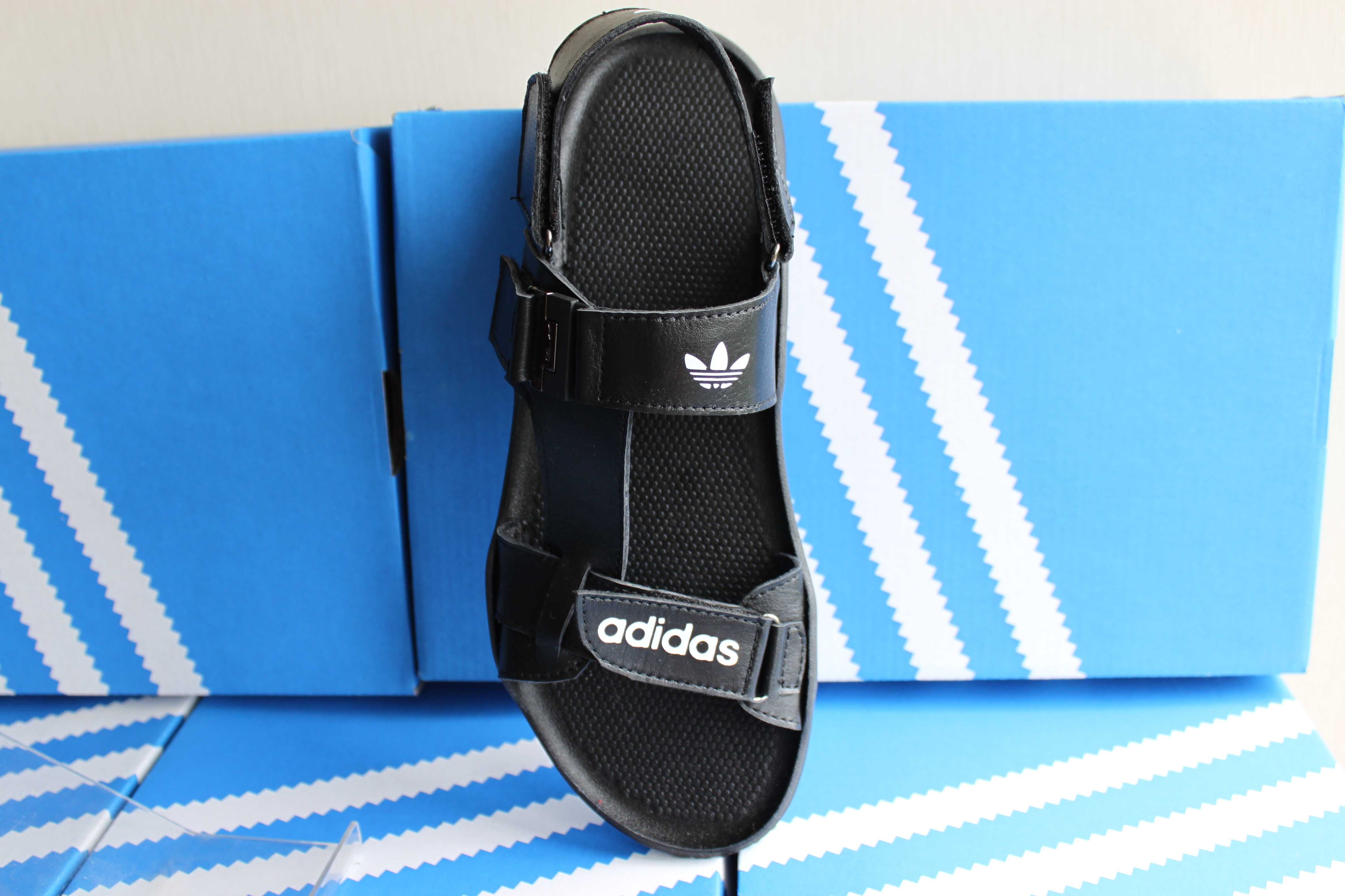 Adidas — сандали босоножки босоніжки сабо шлёпанцы (код:19-4чер.кожа)